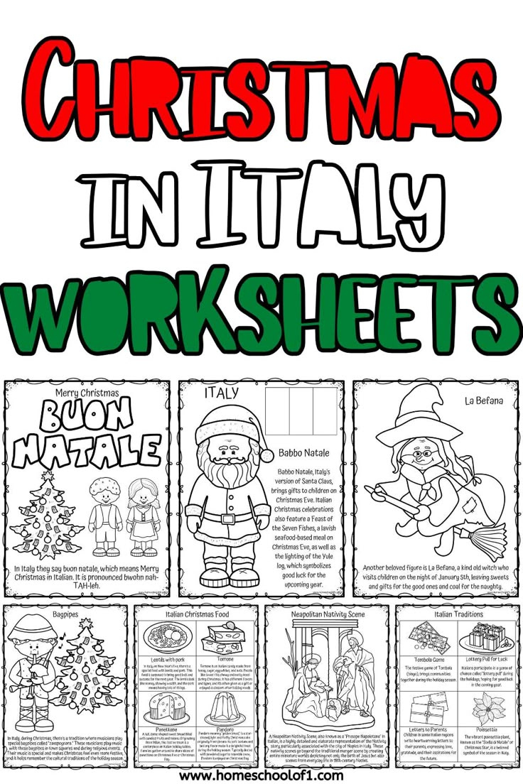 Free Christmas In Italy Worksheets inside Christmas in Italy Worksheets