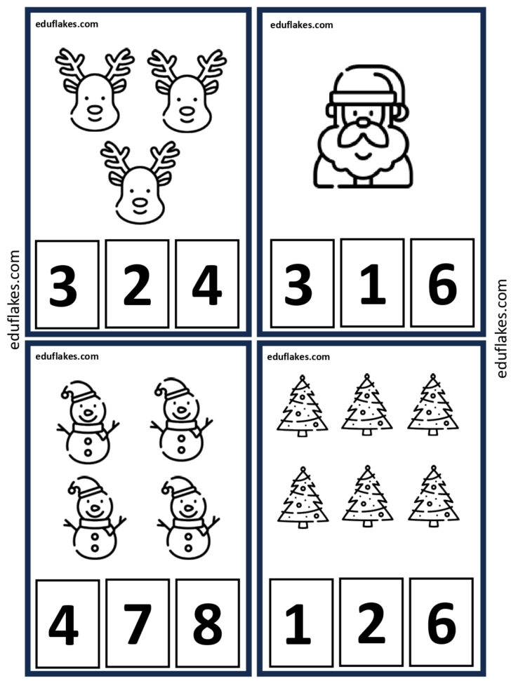 Preschool Christmas Number Worksheets Preschool Christmas Number Worksheets