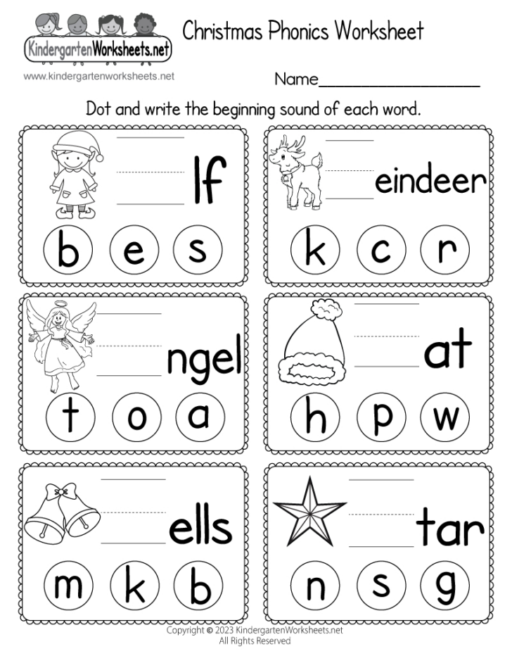 Free Christmas Cvc Worksheets