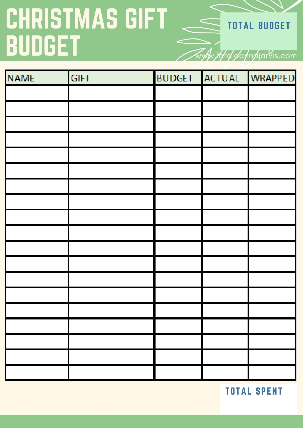 Free Christmas Planning Sheets for Christmas List Budget Worksheets