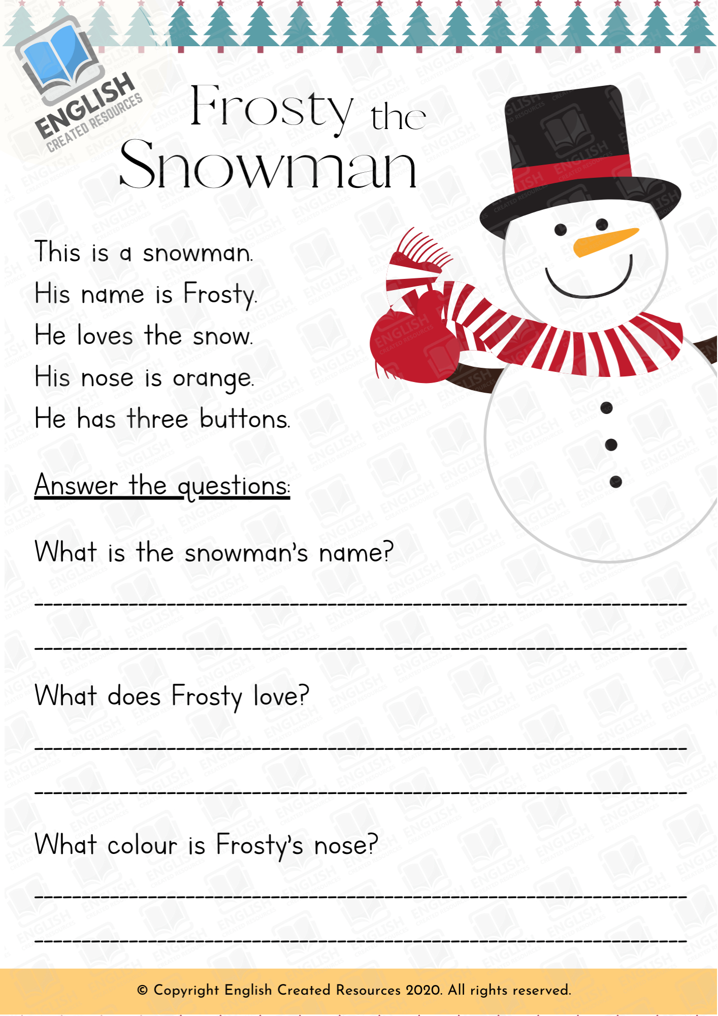 Free Christmas Reading Comprehension Worksheet, Download Free for Free Printable Christmas Comprehension Worksheets