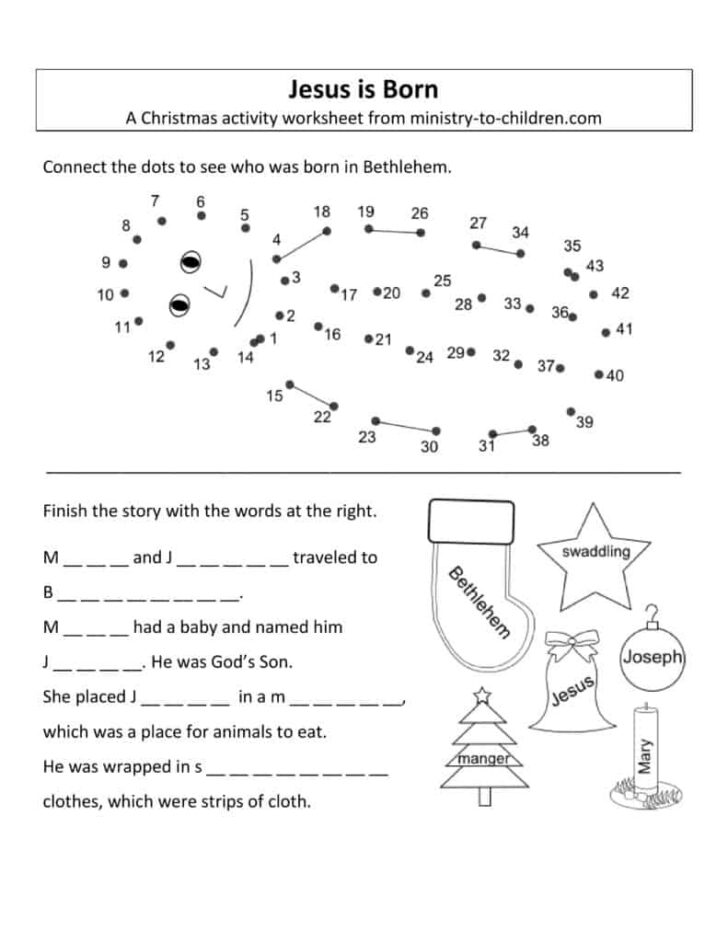Free Christian Christmas Worksheets