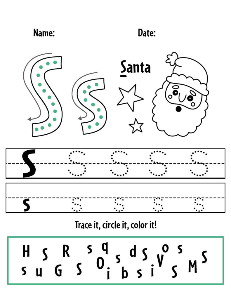 Free Christmas Worksheets For Preschool! ⋆ The Hollydog Blog for Christmas Letter Worksheets For Preschool