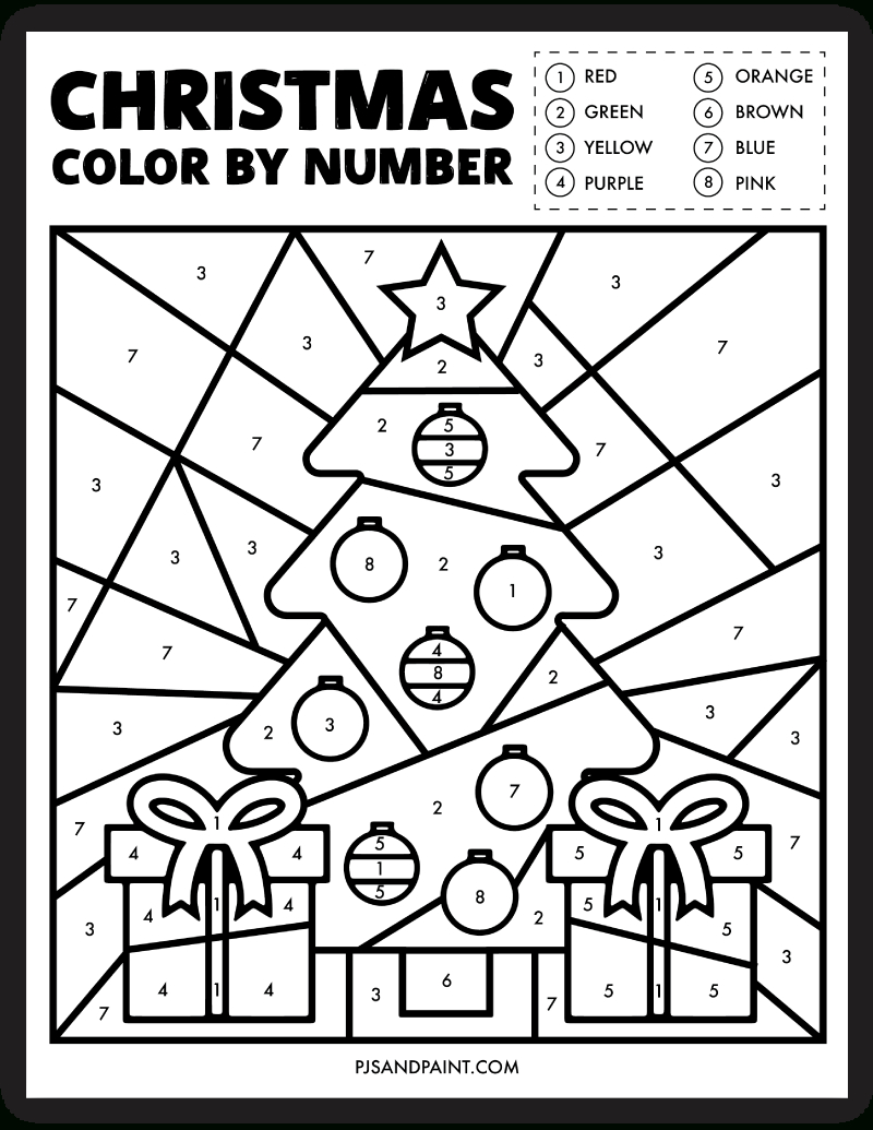 Free Colornumber Christmas Worksheet, Download Free Color throughout Color by Code Christmas Worksheets