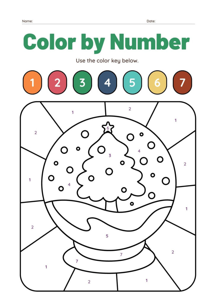 Christmas Color by Number Worksheets Christmas Color by Number Worksheets