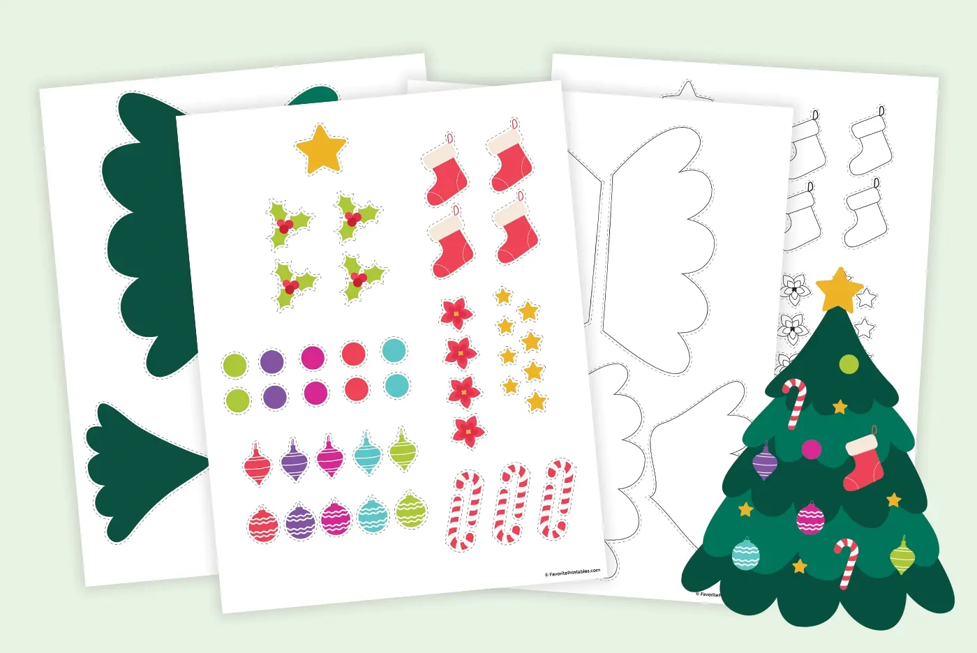 Free Printable Build A Christmas Tree Cutout - Favorite Printables within Build a Christmas Tree Worksheets