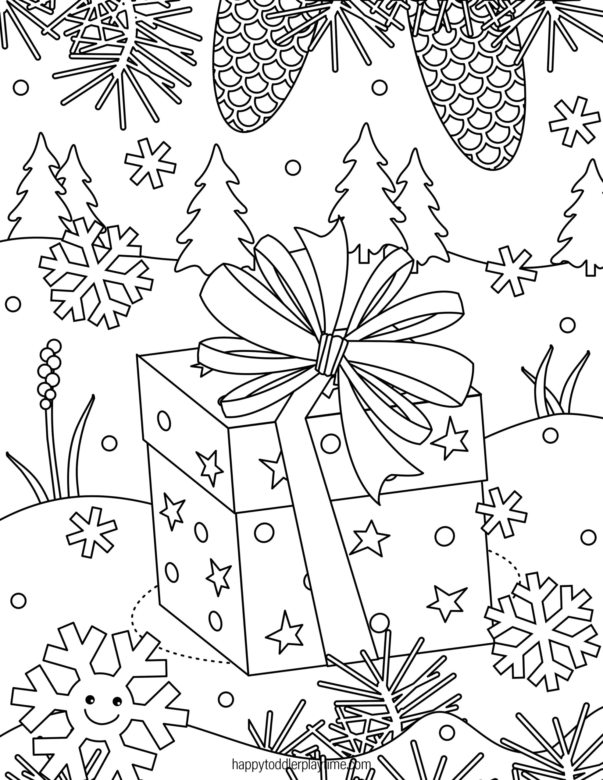Free Printable Christmas Coloring Pages - Happy Toddler Playtime for Christmas Coloring Worksheets