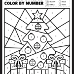 Free Printable Christmas Colornumber Worksheet   Pjs And Paint In Color By Number Worksheets Christmas