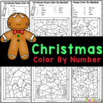 Free Printable Christmas Colornumber Worksheets For Worksheets Christmas Free Printable