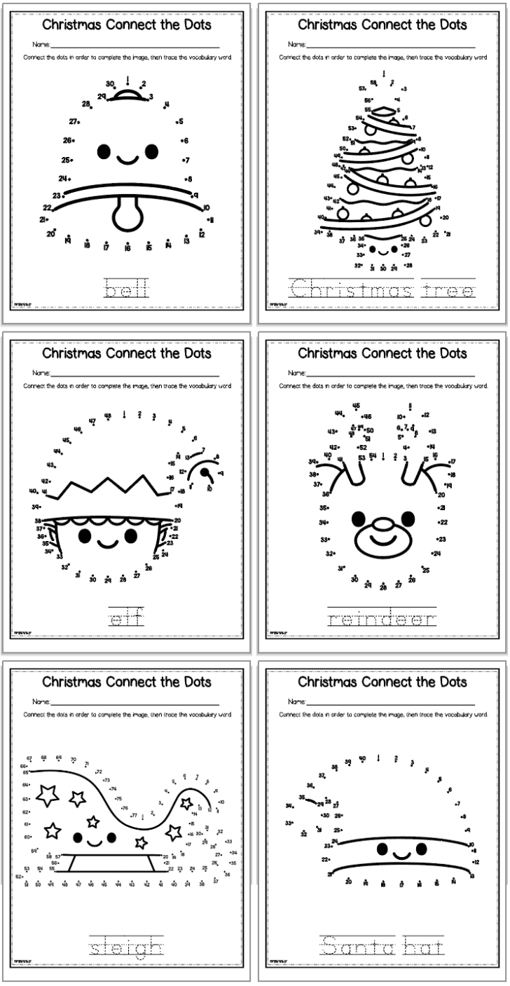 Dot To Dot Christmas Worksheets Dot To Dot Christmas Worksheets