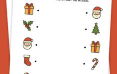 Free Printable Christmas Matching Worksheet - Pjs And Paint throughout Christmas Word Match Worksheets