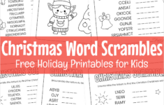 Free Printable Christmas Word Scramble Puzzles For Kids in Christmas Word Scramble Worksheets Answers