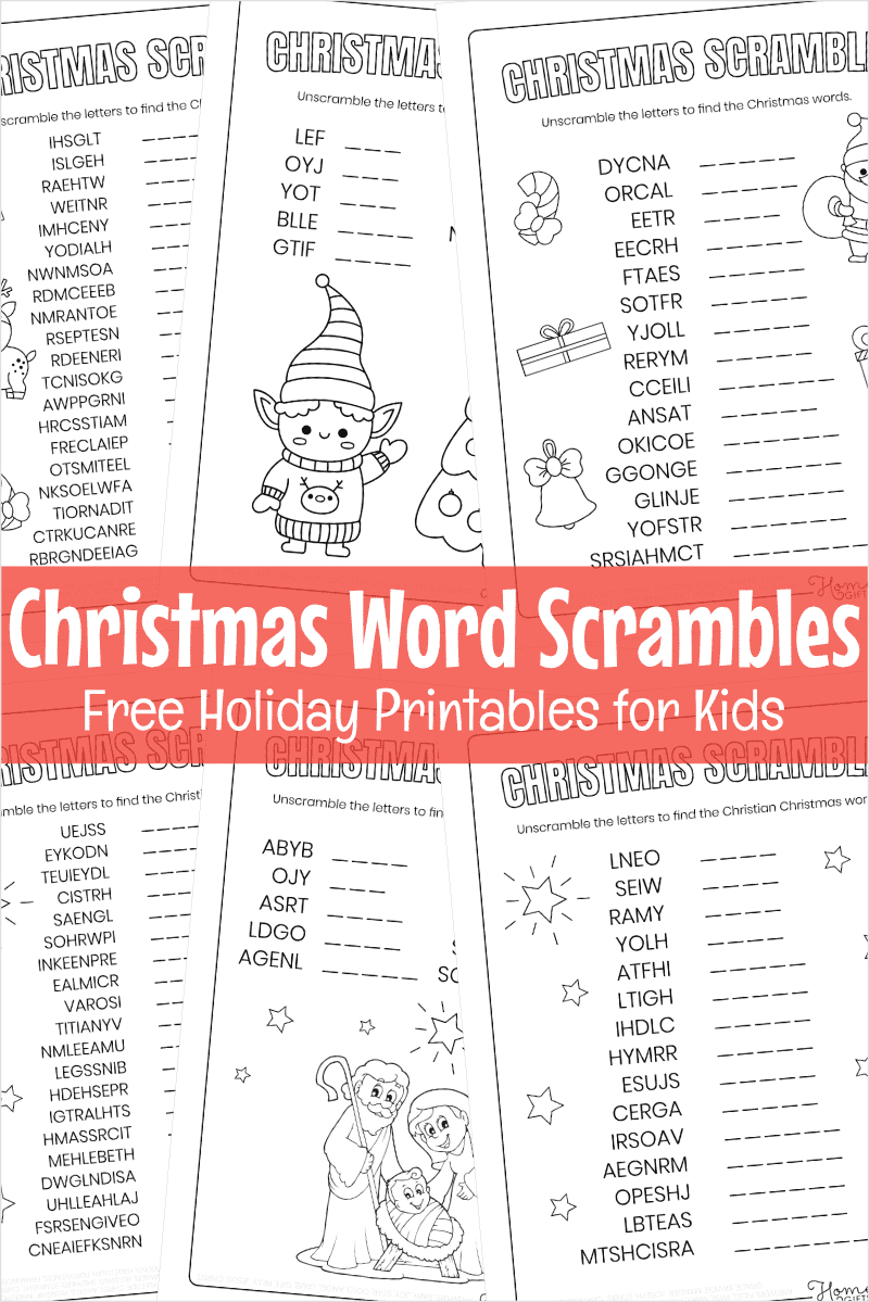 Free Printable Christmas Word Scramble Puzzles For Kids inside Scrambled Christmas Worksheets Answers