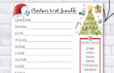 Free Printable Christmas Word Scramble Worksheet For Kids within Christmas Word Scramble Worksheets