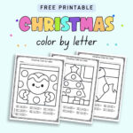 Free Printable Colorletter Christmas Worksheets   The Artisan Life Inside Color By Letter Christmas Worksheets