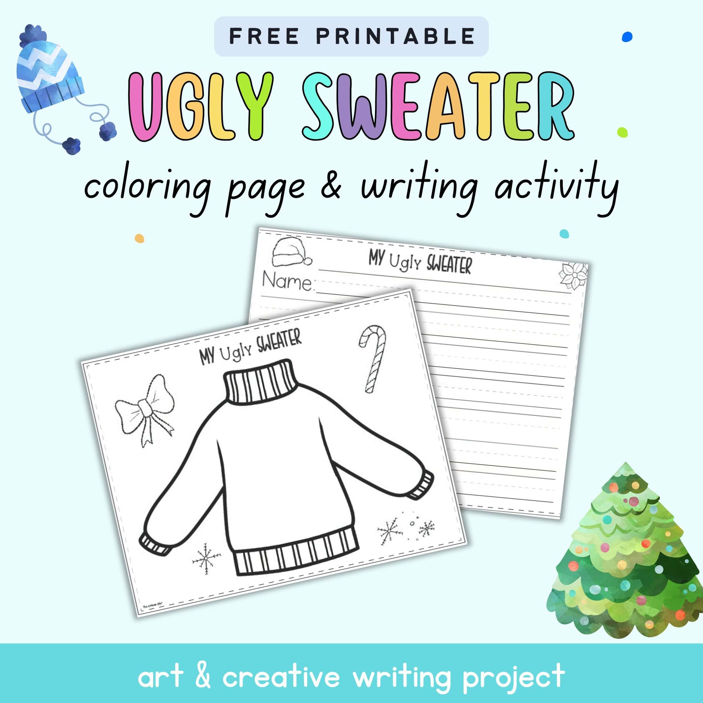 Free Printable Design An Ugly Sweater Activity - The Artisan Life throughout Design An Ugly Christmas Sweater Worksheets