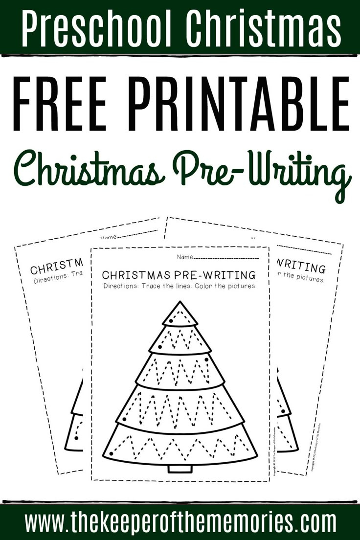 Free Printable Pre-Writing Christmas Preschool Worksheets with Christmas Pre Writing Worksheets