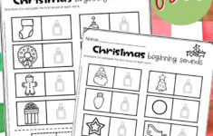 Free Worksheets Christmas Beginning Sounds for Christmas Beginning Sounds Worksheets