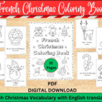 French And English Christmas Coloring Book, Bilingual Christmas Within French Christmas Colouring Worksheets