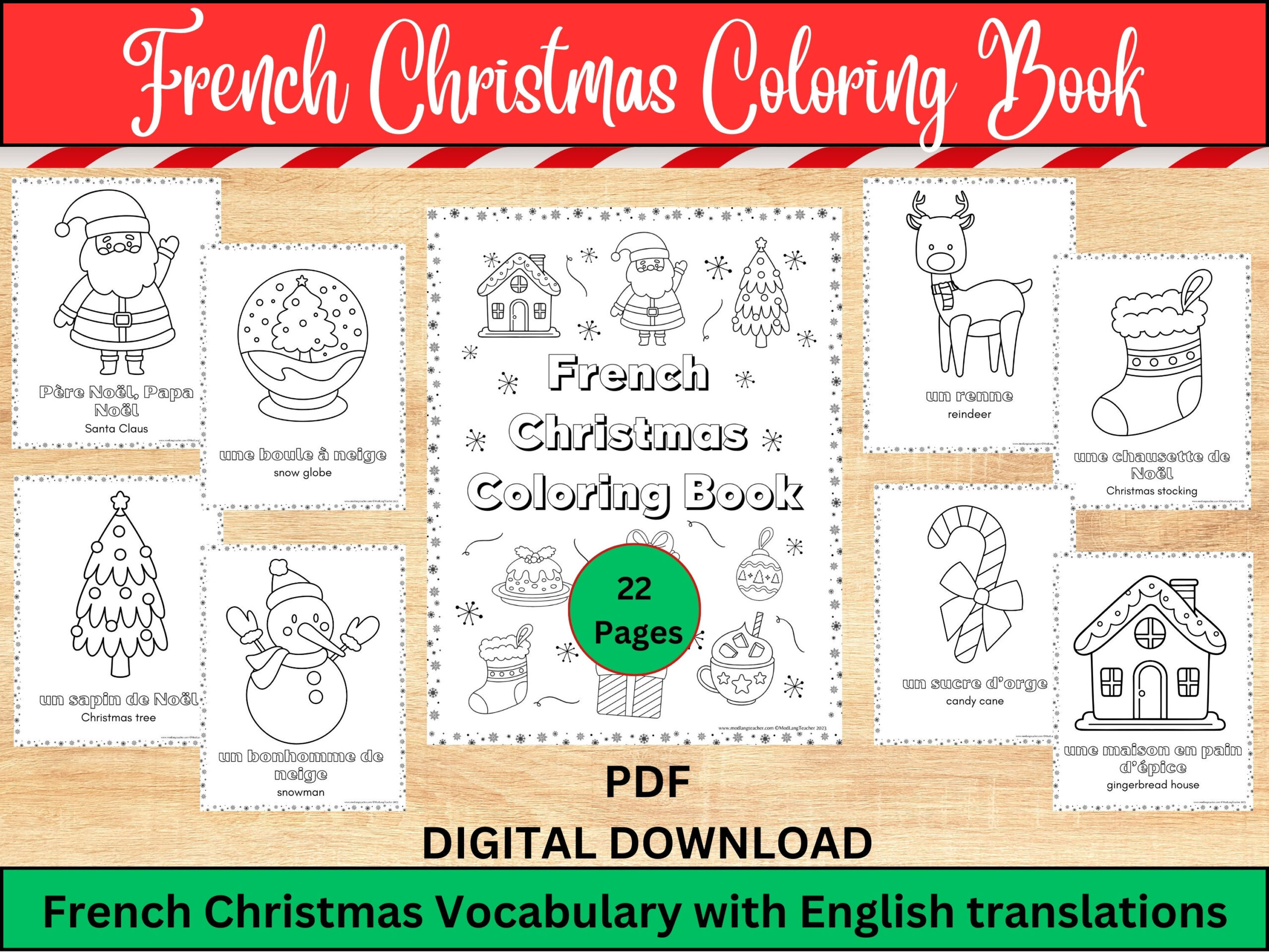 French And English Christmas Coloring Book, Bilingual Christmas within French Christmas Colouring Worksheets