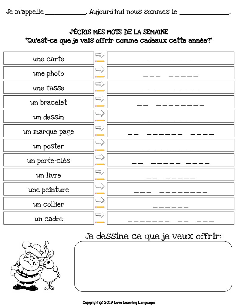 French: Christmas Vocabulary - Activities And Worksheets with regard to French Christmas Vocabulary Worksheets