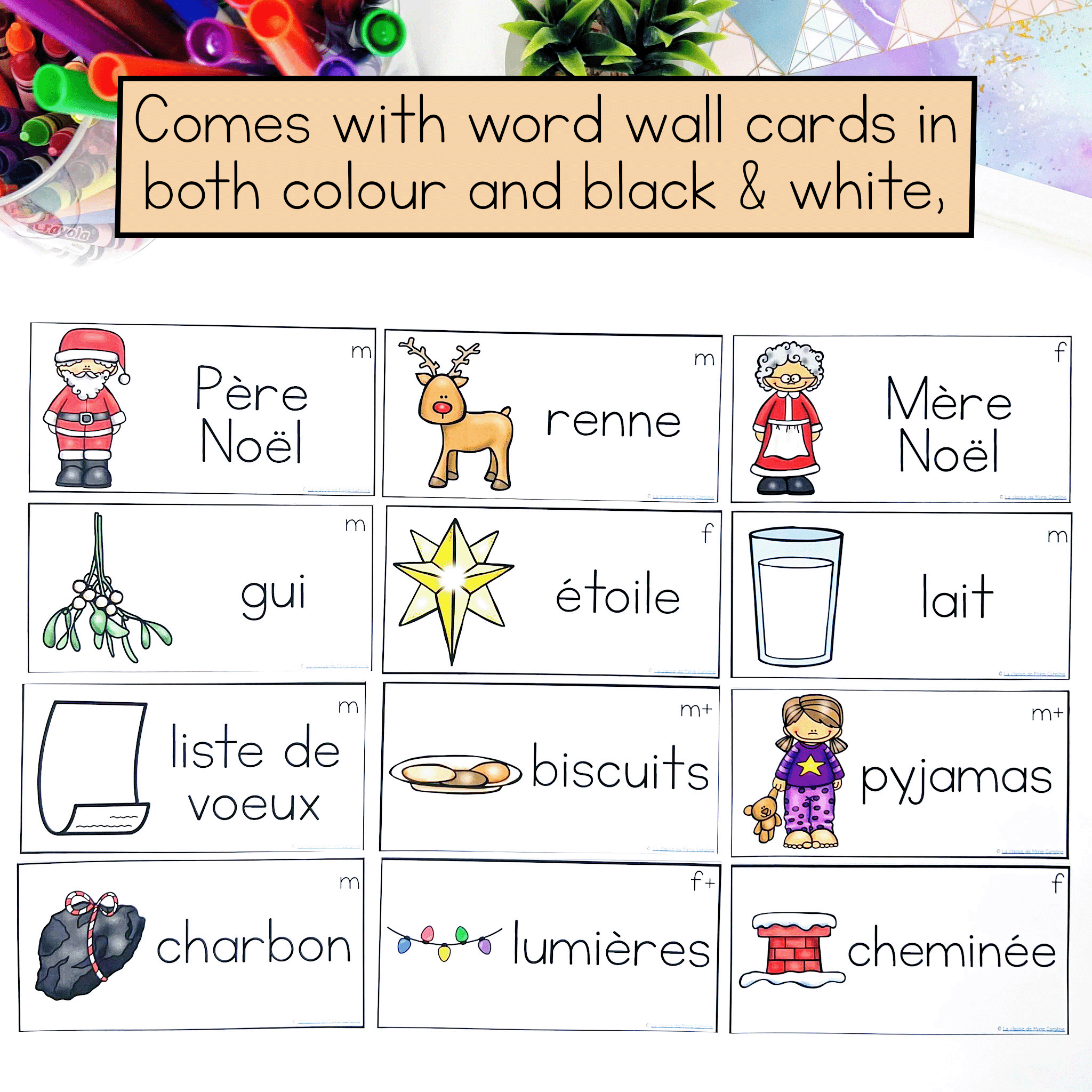 French Christmas Vocabulary | French Word Wall Cards | Vocabulaire inside French Christmas Vocabulary Worksheets