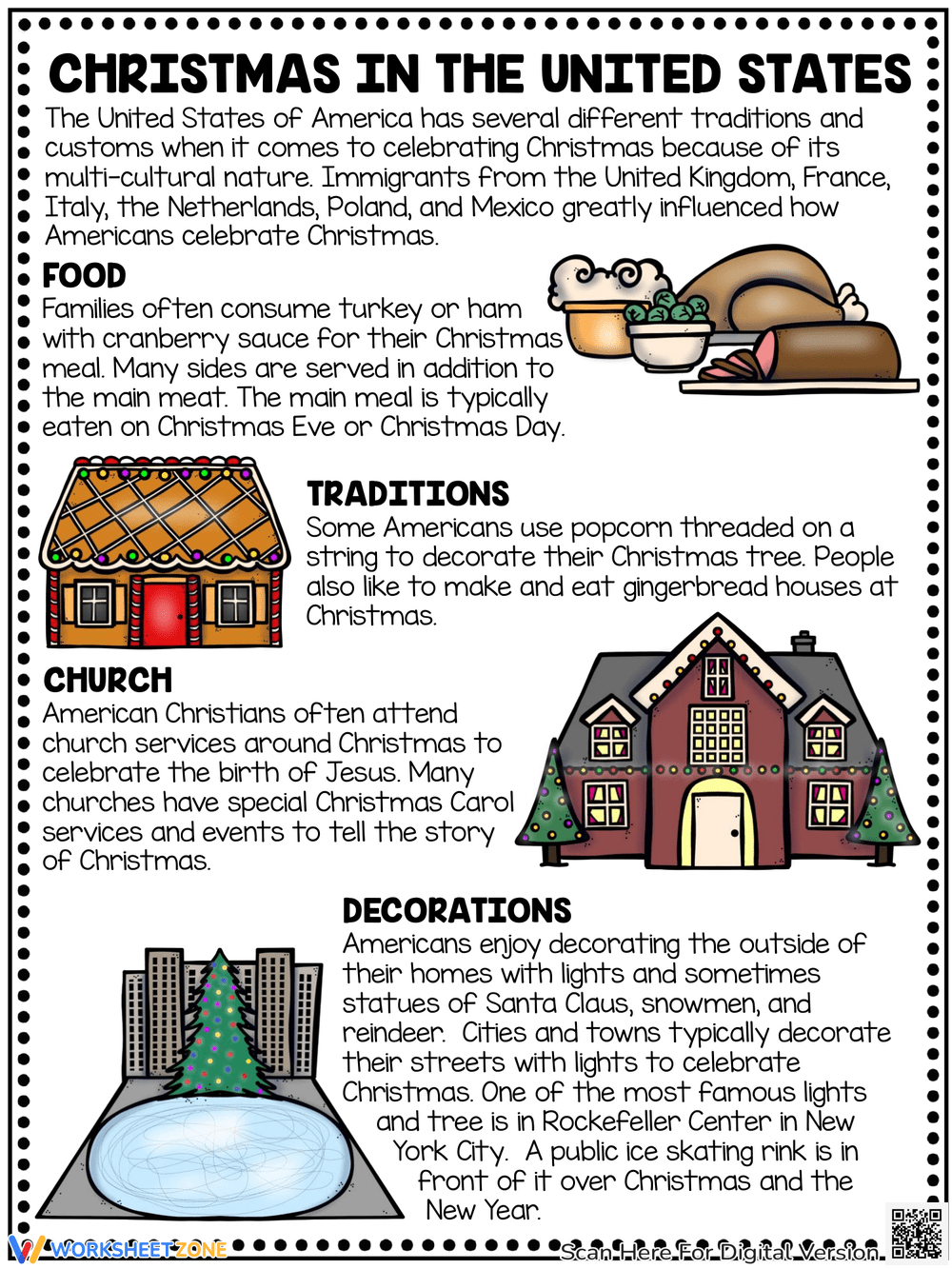 Grade 6 Christmas Comprehension Worksheets Worksheets &amp;amp; Printable within Christmas In America Worksheets