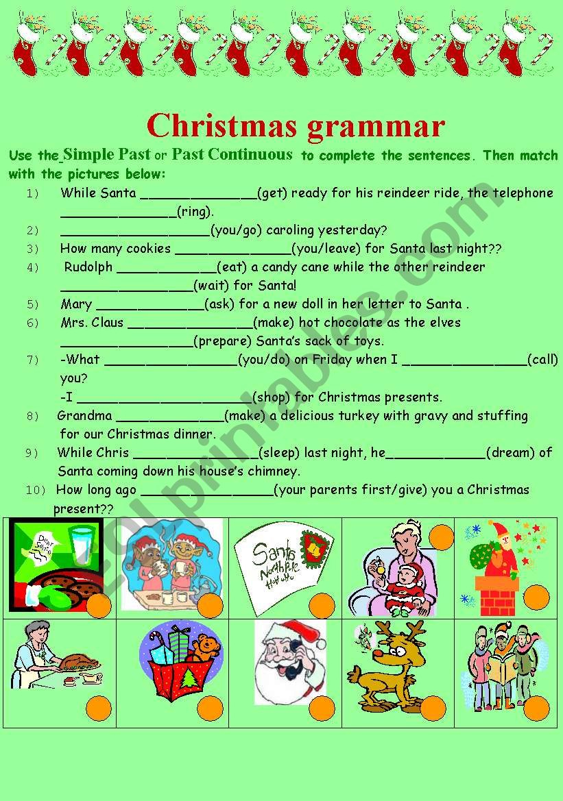 Grammar And Christmas - Esl Worksheetsofiateach inside Christmas Grammar Worksheets