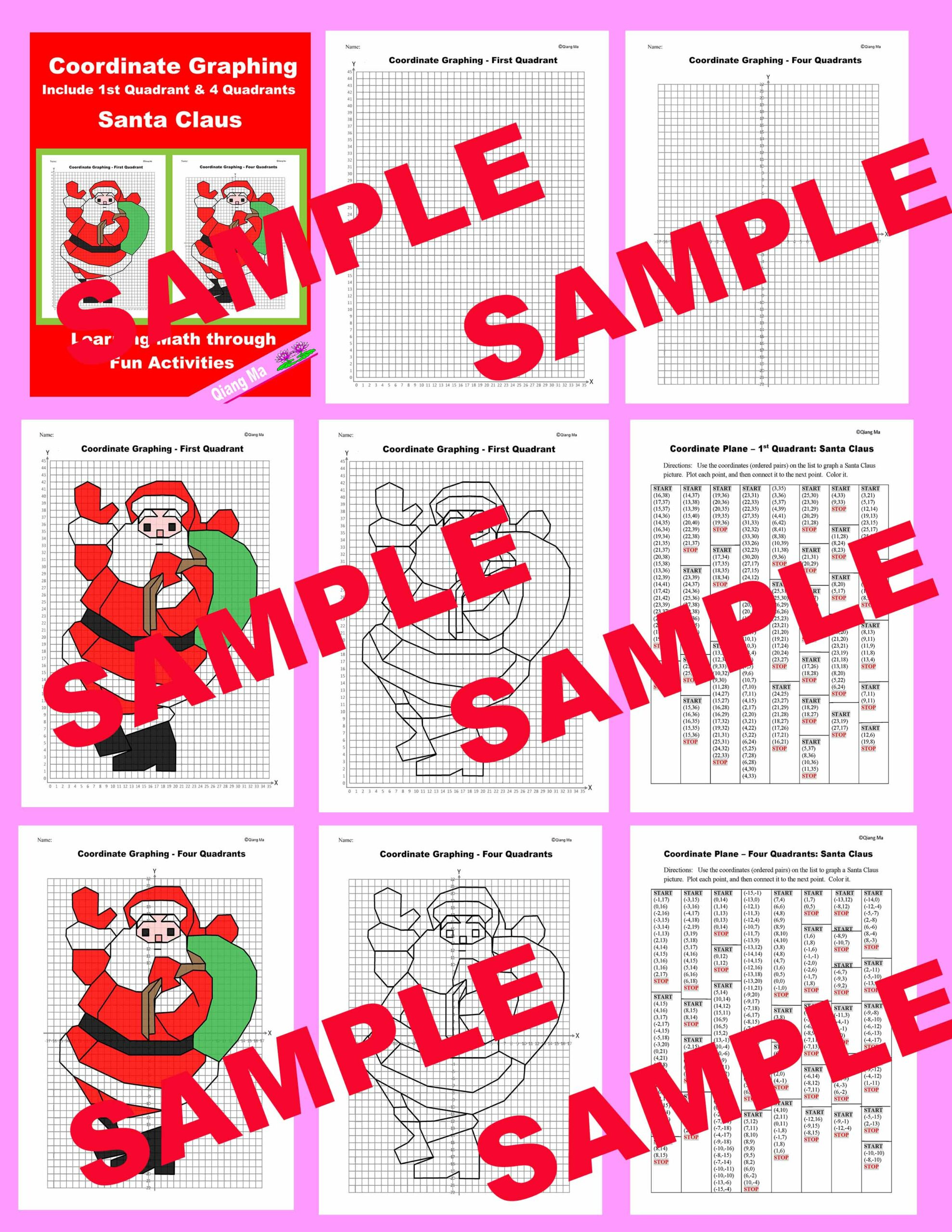 Graphing Christmas Coordinates Math Art Activity - Our Family Code in Father Christmas Graphing Worksheets