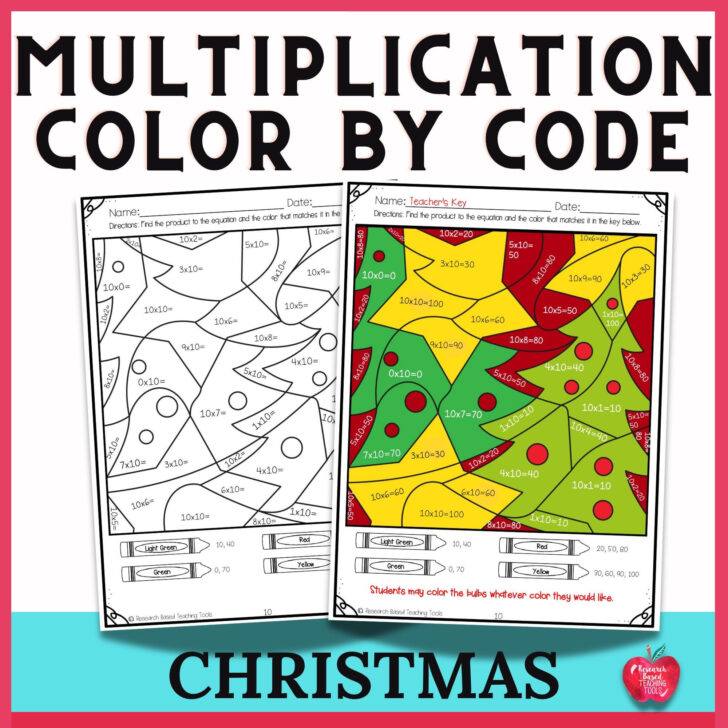 Christmas Multiplication Color by Number Printable Worksheets Christmas Multiplication Color by Number Printable Worksheets