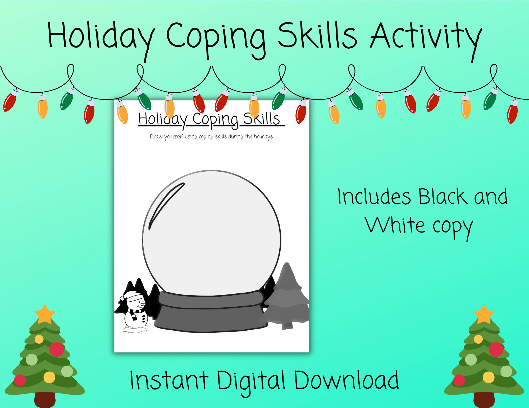 Holiday Coping Skills | Coping Skills Worksheet | Coloring Pages with regard to Coping Skills Christmas Counseling Worksheets Free