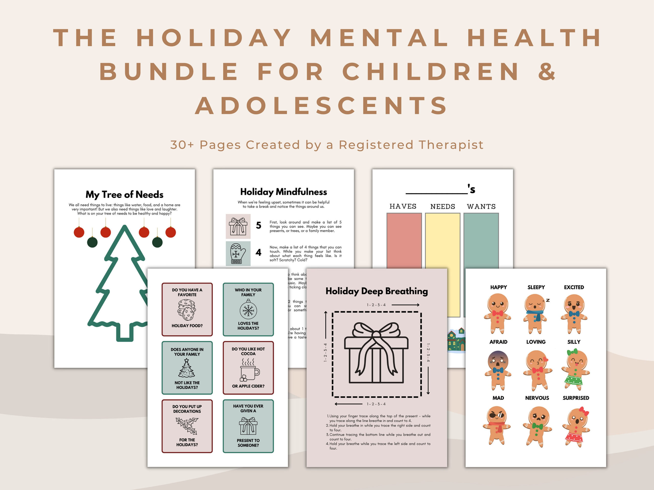 Holiday Mental Health Activities: Christmas Counseling Worksheets inside Christmas Mental Health Worksheets