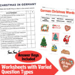 Holidays In Germany   Christmas   Reading Comprehension Throughout German Christmas Vocabulary Worksheets