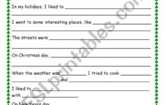 How I Spent My Christmas Holidays - Esl Worksheetmarymary7591 with All About My Christmas Worksheets