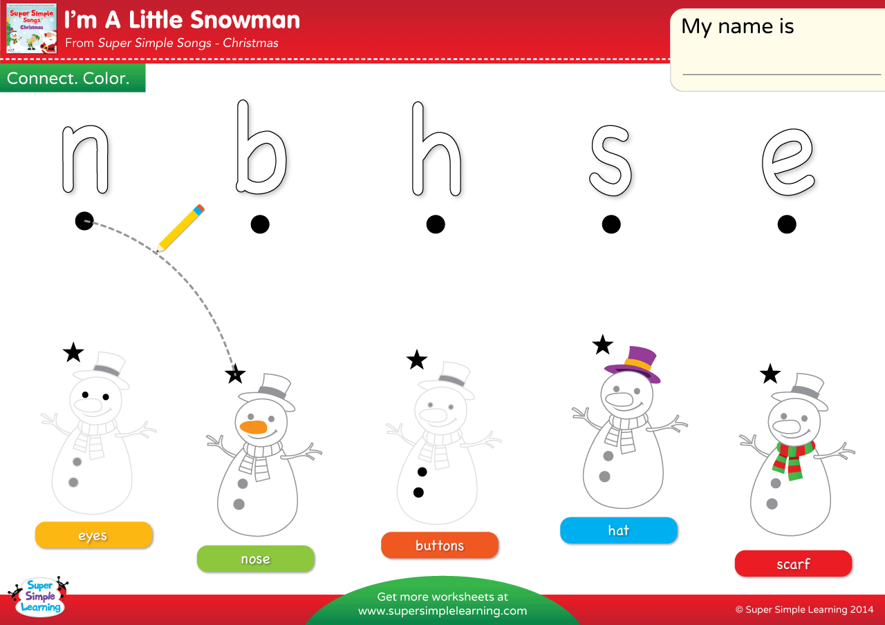 I&amp;#039;M A Little Snowman Worksheet - Lowercase Letter Matching - Super with Christmas Letter Matching Worksheets