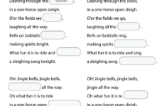 Jingle Bells Worksheet - Fill In The Blanks - Super Simple regarding Christmas Songs Worksheets Printable