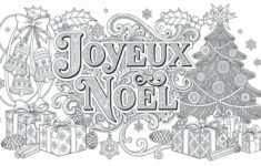 Joyeux Noël Christmas Coloring Page - Intricate Adult Design pertaining to French Christmas Colouring Worksheets