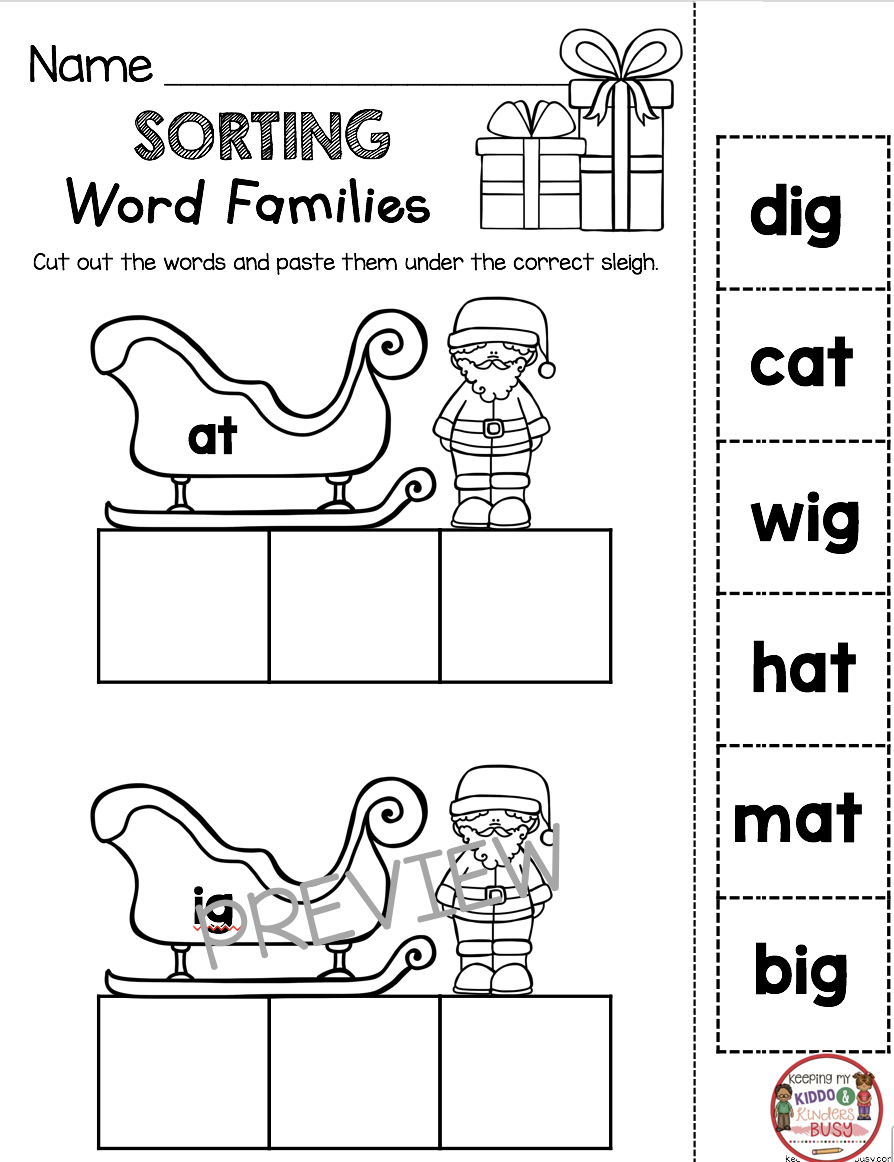 Keeping My Kiddo Busy inside Christmas Cvc Worksheets For Kindergarten