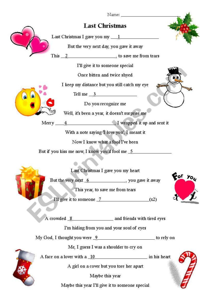 Christmas Fill in the Blank Worksheets Christmas Fill in the Blank Worksheets