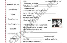 Last Christmaswham - Esl Worksheetpandabear for Last Christmas Song Worksheets