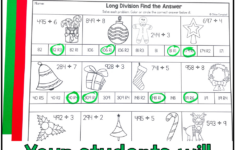 Long Division With Remainders Colornumber Christmas Math in Christmas Math Worksheets Division
