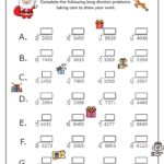 Long Division Worksheets With Christmas Long Division Worksheets