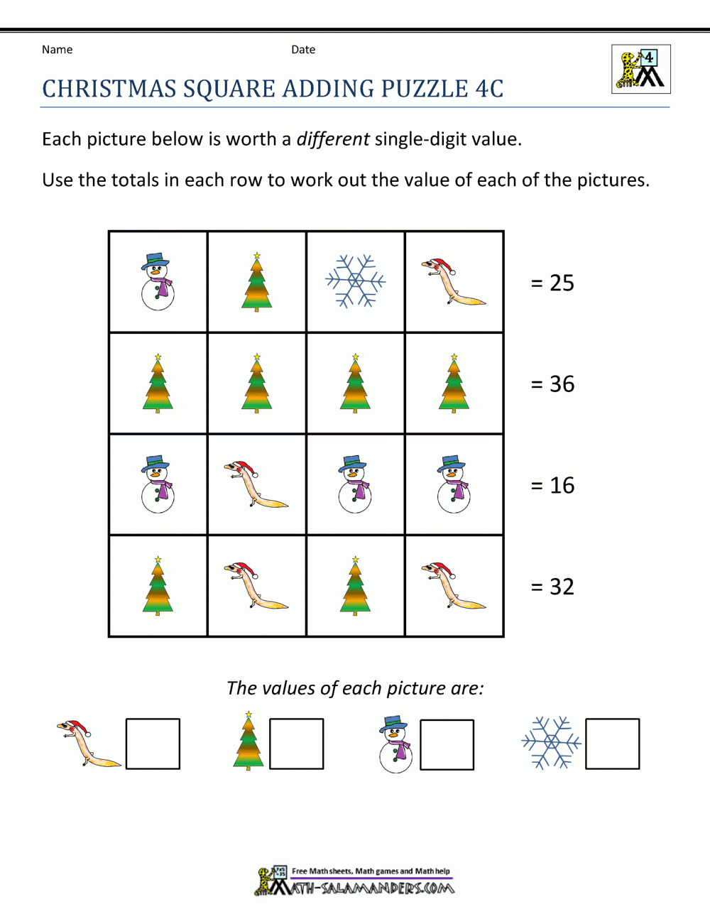 Math Christmas Activities 4Th Grade inside Free Printable Christmas Worksheets For 4Th Grade