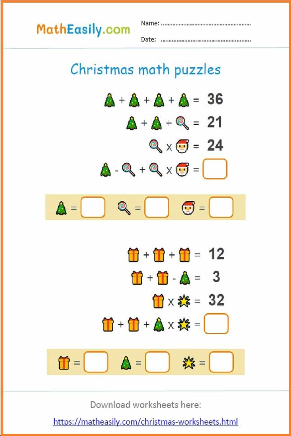 Math Christmas Worksheets Pdf | Free Download 🎄 inside Christmas Math Puzzle Worksheets