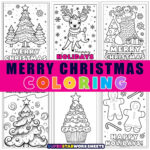 Merry Christmas Coloring Pages (Free Printables)   Superstar Regarding Merry Christmas Coloring Worksheets