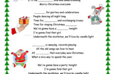 Merry Christmas Everyone Song Song A…: English Esl Worksheets Pdf throughout Christmas Song Picture Worksheets