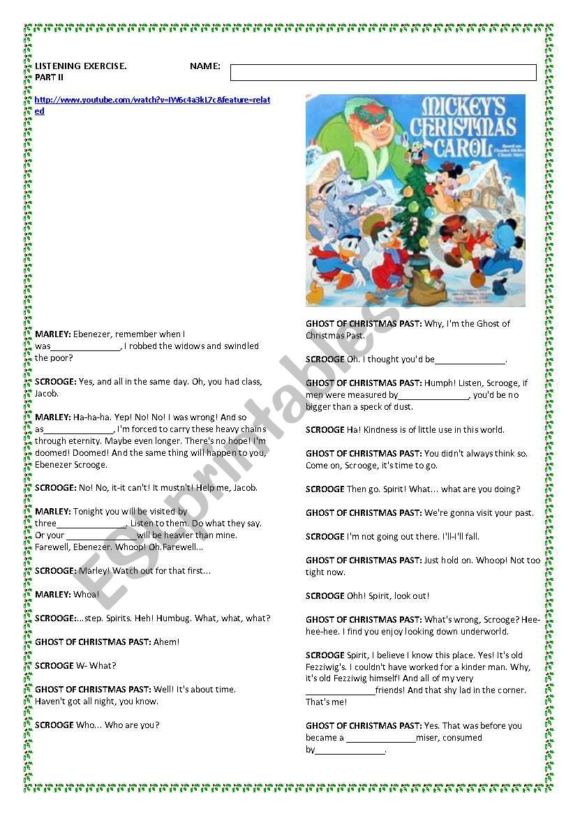 Mickey´s Christmas Carol. Part 2/3 - Esl Worksheetbreeccc with regard to Mickey&amp;amp;#039;s Christmas Carol Worksheets