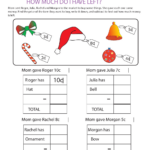 Money Math Problems: Cents Focus Worksheet With Christmas Money Math Worksheets