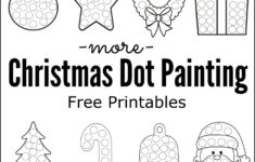 More Christmas Dot Painting {Free Printables} - The Resourceful Mama throughout Free Preschool Christmas Worksheets Printable
