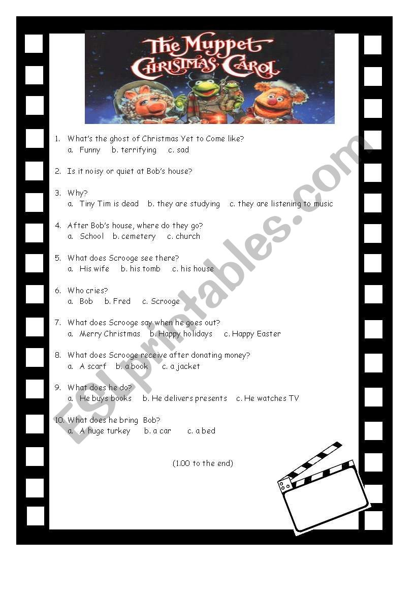 Muppets The Christmas Carol - Esl Worksheetingrid10 with Muppets Christmas Carol Worksheets